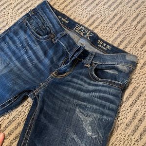 Buckle Black Low Rise Straight Leg Jeans